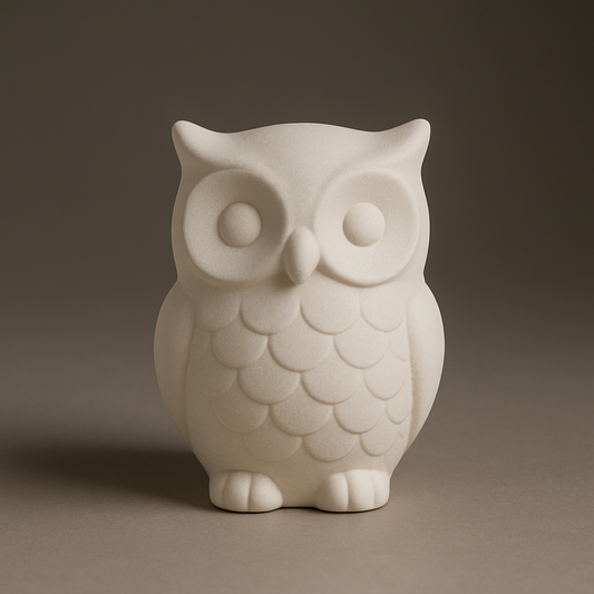 Bisque Owl Figurine